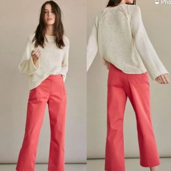 Massimo Dutti Pants - Massimo Dutti Coral Sailor Cropped Trousers Size 2
